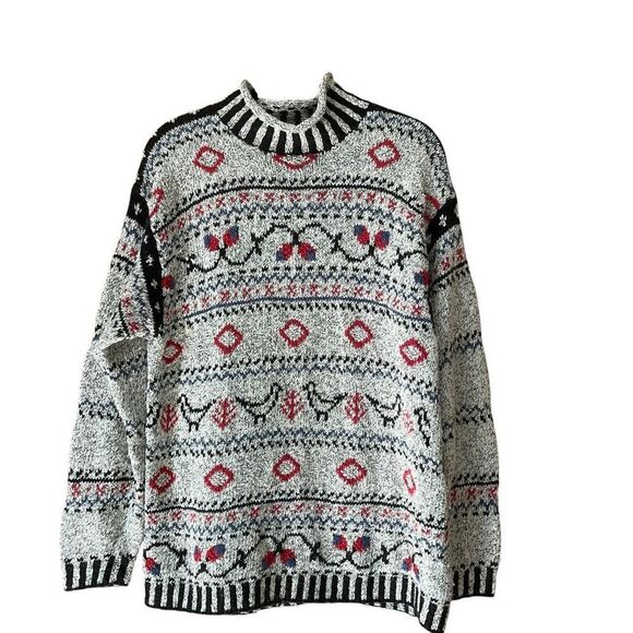 Vintage Sweaters - Vintage Knit Turtleneck Holiday Christmas Sweater